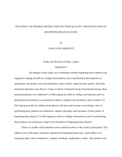 THE EFFECT OF SINGING INSTRUCTION ON TONE QUALITY AND