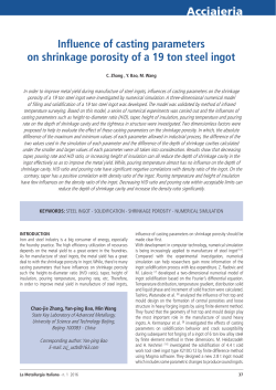 Acciaieria Influence of casting parameters on shrinkage porosity of a
