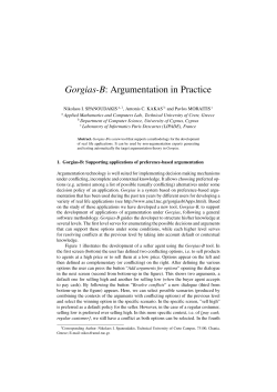 Gorgias-B: Argumentation in Practice
