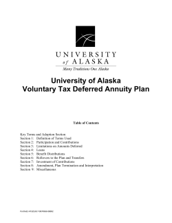 403 (b) (TDA) Plan Document - University of Alaska System