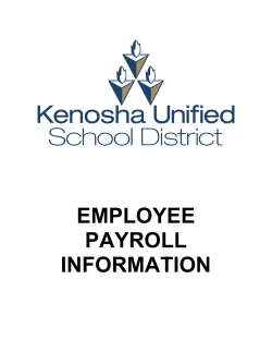 Employee Payroll Information - Kenosha Unified School District