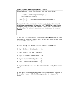 1 &ge; Direct Variation and 8.1 Inverse Direct Variation Direct