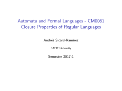CM0081 Closure Properties of Regular Languages