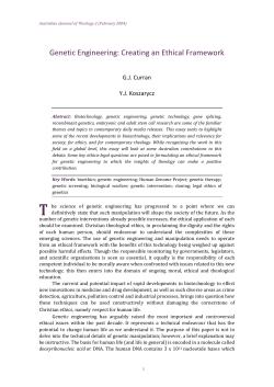 Genetic Engineering: Creating an Ethical Framework