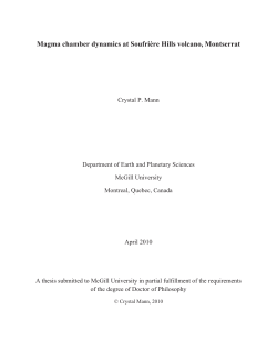 Magma chamber dynamics at Soufrire Hills volcano