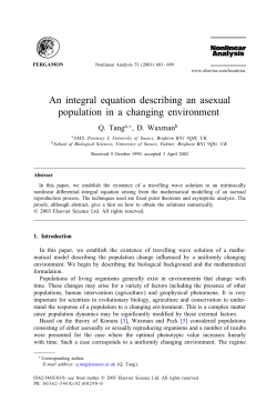 An integral equation describing an asexual population in a changing
