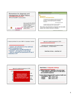Biomarkers for diagnosis and management of Heart Failure (BNP