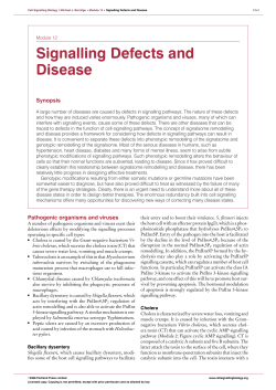 Module 12 Signalling Defects and Disease