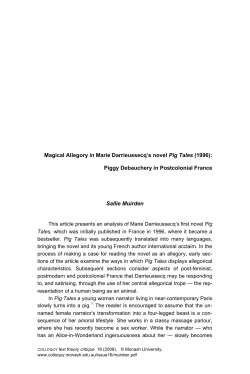 Magical Allegory in Marie Darrieussecq`s novel Pig