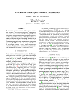 DISCRIMINATIVE TECHNIQUES FOR KEYFRAME
