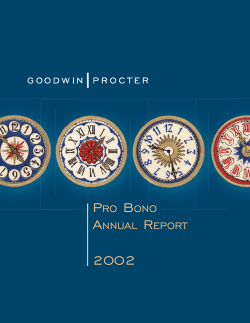 Goodwin Procter 2002 Pro Bono Annual Report