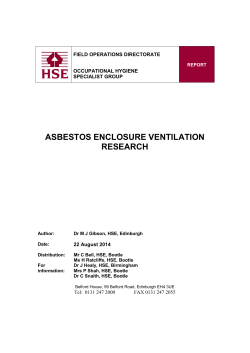 asbestos enclosure ventilation research