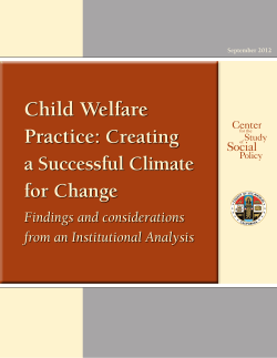 Child Welfare Practice: Creating a Successful Climate for Change