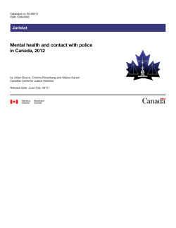 Mental health and contact with police in Canada, 2012