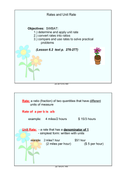 Rates and Unit Rate
