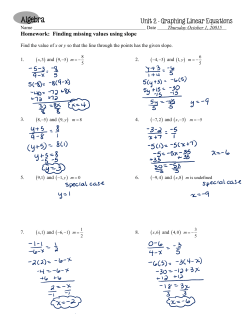 Finding missing values using slope