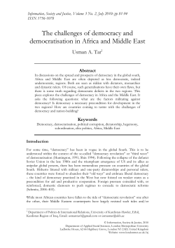 The challenges of democracy and democratisation in Africa and