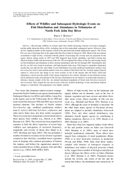 Effects of Wildfire and Subsequent Hydrologic Events on Fish
