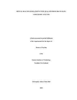 mental health legislation in new zealand from 1846 to date