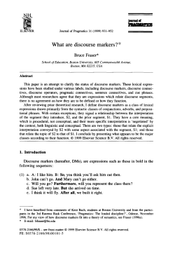 What are discourse markers?