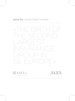 SAVA Re INVESTMENT PAPER - Pozavarovalnica Sava d.d.