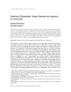 Gaming Citizenship: Video Games as Lessons in Civic Life