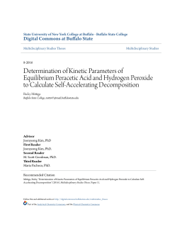 Determination of Kinetic Parameters of Equilibrium Peracetic Acid