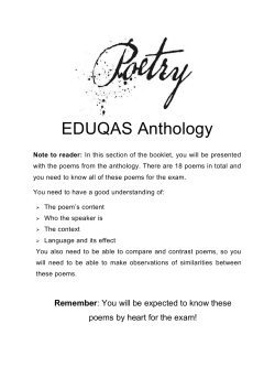 EDUQAS Anthology revision booklet