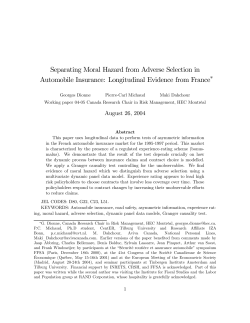 Separating Moral Hazard from Adverse Selection in Automobile