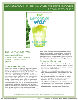 Teacher`s Guide for The Lemonade War published by Houghton