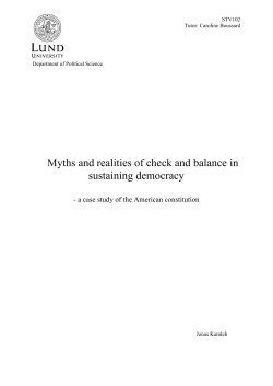 Myths and realities of check and balance in sustaining democracy