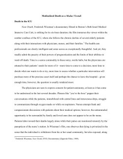 Medicalized Death as a Modus Vivendi