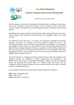 The MEDITERRANEAN CLIMATE CHANGE