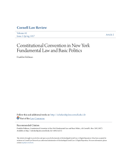 Constitutional Convention in New York Fundamental Law and Basic