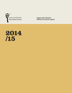 Legal AId Ontario 2014/15 Annual Report