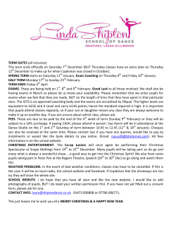 TERM DATES (all inclusive) This term ends officially on Saturday 7th