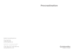 Procrastination - Goldsmiths, University of London