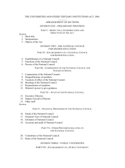 the universities and other tertiary institutions act, 2001. ______