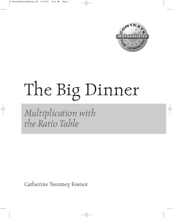 Multiplication with the Ratio Table