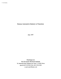 Korean Automotive Industry in Transition