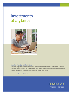 Investments at a glance - Ontario Securities Commission