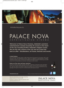 Palace Nova Cinemas - Functions and Events Brochure 2016