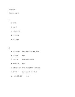 Chapter 7 Exercises page 84 1- a- x > 2 b- x &le; -2 c