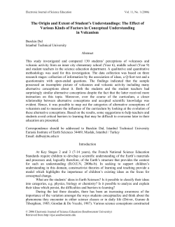 The Origin and Extent of Student`s Understandings