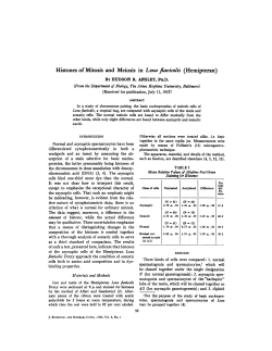 Histones of Mitosis and Meiosis in Loxa flavicolis