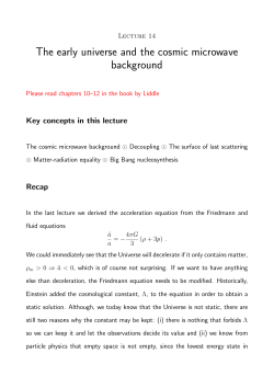 The early universe and the cosmic microwave background