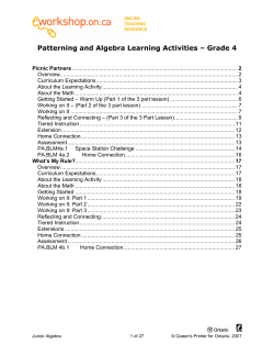 Patterning and Algebra