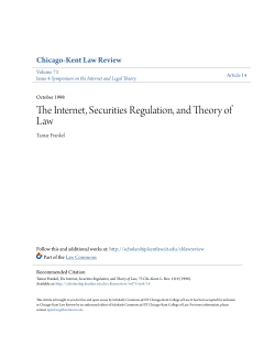 The Internet, Securities Regulation, and Theory of Law