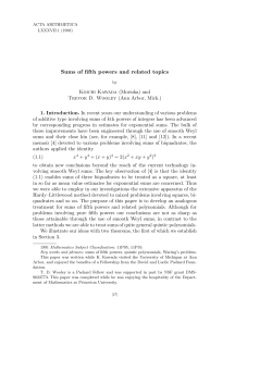 Sums of fifth powers and related topics