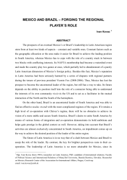 mexico and brazil &ndash; forging the regional player&acute;s role